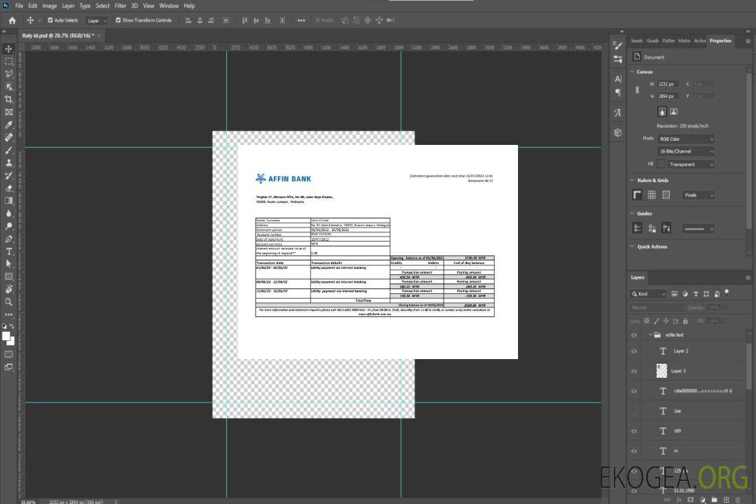 Déclaration de la Malaysia Affin Bank template Déclaration de la Malaysia Affin Bank template